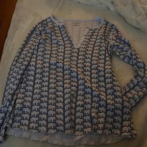 Elephant print Roller Rabbit pajama top